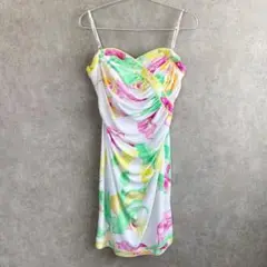 LEONARD FASHION レオナール 花柄 キャミソール ワンピース