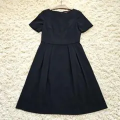 AMACA　トリアセテート　ワンピース　ネイビー　40