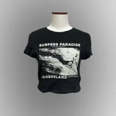 サーフィン グラフィック Tシャツ クロップド丈