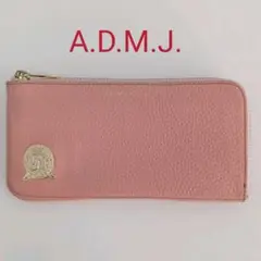 ABX31 ADMJ 極美品 L字ファスナー長財布 ゴールド金具