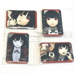 新品　賭ケグルイくじ　スクエア缶バッジ　4点セット
