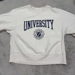 UNIVERSITYロゴ入りクロップドスウェット