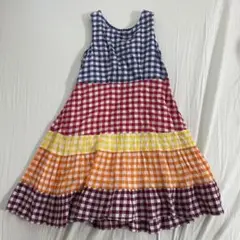 カラフルチェックノースリーブワンピース　ユニクロ