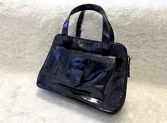 【美品】 ジャックルコー ハンドバッグ リスボン エナメル A4可 ブラック