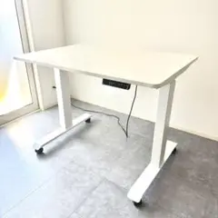 【美品】山善 電動昇降デスク キャスター変更 天板100cm×70cm