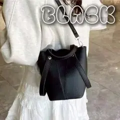 ミニキューブバック ハンドバッグ 2way PUレザー シンプル 通勤 ブラック
