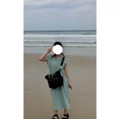 ロングワンピ ミントグリーン ペールグリーン リゾートワンピ 海 プール 夏