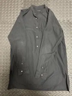 COMOLI チョークストライプバンドカラーシャツ ブラック 19aw サイズ1