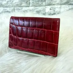 超美品　KWANPEN　クワンペン　クロコ　名刺入れ　レッド