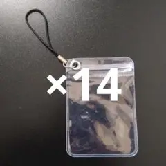 キャンディバッグキーホルダー　ハトメ付き　クリアケース　5cm×7cm　14個
