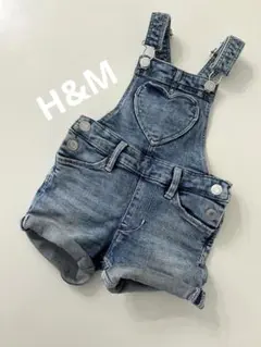 H&Mエイチアンドエムデニムサロペットハートポケットパンツ95cmベビーキッズ