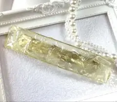 ひんやり氷プレートのバレッタ④イエロー　氷レジン　アイス　chackymade