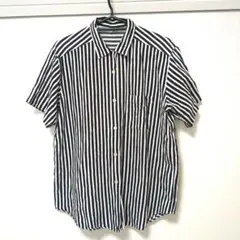 【美品】JINO HOUSE ストライプ 半袖シャツ 日本製 綿100%