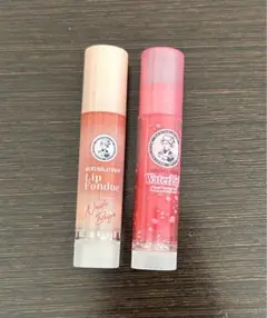 メンソレータムLipFondueスードベージュ+WaterLipラズベリーレッド