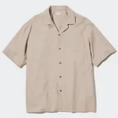 UNIQLO オープンカラーシャツ(半袖) BEIGE L