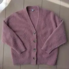 ユニクロキッズ　Vネックカーディガン　120　ピンク　起毛