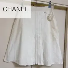 新品未使用☆CHANEL シャネル スカート ホワイト フレア 膝丈
