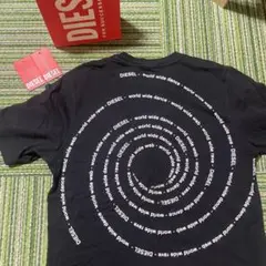 DIESEL スピラルプリント Tシャツ ブラック