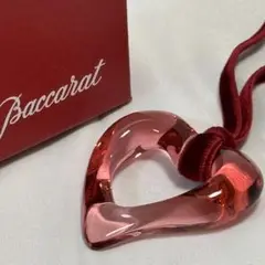 バカラ Baccarat オープンハート ネックレス パープル 箱付 保存袋付 バカラ Baccarat オープンハート ネックレス パープル 箱付 保存
