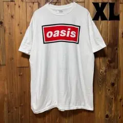XL オアシス OASIS ⑥ ウォッシュ加工tシャツ 白T バックプリント