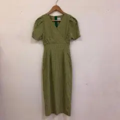 タグ付き Vネックワンピース ギンガムチェック カシュクール 00 XS相当