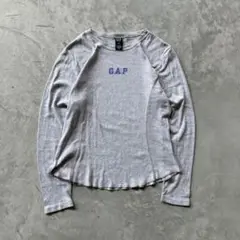 90s OLD GAP サーマル　ロンT ロゴ　Y2K cityboy 短丈