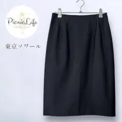 美品❤【東京ソワール】フォーマルタイトスカート 2タック オフィス 膝丈 Ｍ