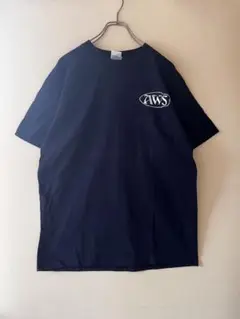 No.4246 US古着AWS ロゴ入り ポケットTシャツ GILDAN製 M
