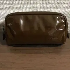 ☆開店セール☆短期使用品 訳あり プラダ エナメルレザー ロゴエンボス ポーチ