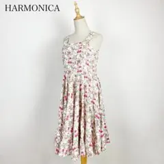 HARMONICA フラワープリント 花柄デザイン ワンピース ノースリーブ