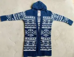 Denim & Co. フード付きカーディガン Mサイズ ネイビー