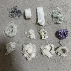 ホワイト花柄レースリボンセット