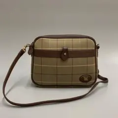 極 美品 バーバリーズ ヴィンテージ ノバチェック レザー ショルダーバッグ