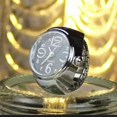 新品 未使用 指輪 時計 シンプル 黒 22