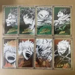 ヒロアカ原画展 箔押しクリアカード 緑谷出久 爆豪勝己