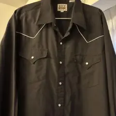 ELY CATTLEMAN ブラックウエスタンシャツ XL