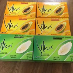 パパイヤ石鹸 Silka 緑(135g) 2個 イエロー(90g) 4個