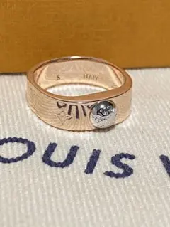 LOUIS VUITTON ピンクゴールド バーグ ナノグラムリングS 極美品