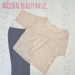 【美品】ナチュラルビューティーベーシック ドット柄ブラウス