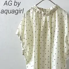 AG by aquagirl ブラウス モックネック ドット柄 ゆったり 薄手