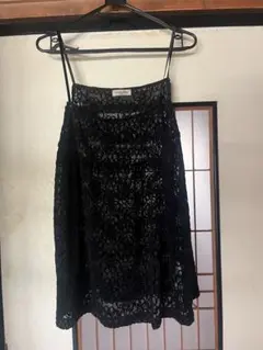 Samansa Mos2 ブラックレースキャミソール　ゆったり　Fサイズ