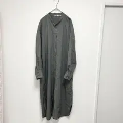 未使用品　UNIQLO グレー ロングシャツワンピース Lサイズ