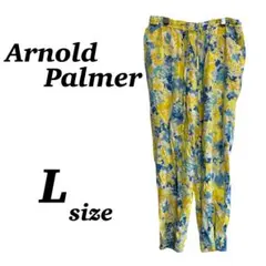 【Arnold Palmer】花柄　ウエストゴム　スラックス　イエロー系
