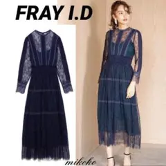 FRAY I.D/美品♡ピンタックシフォンレースワンピース