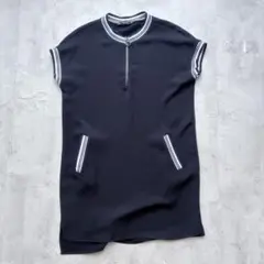 【ZARA】BASIC COLLECTION ハーフジップ付ワンピース ネイビー