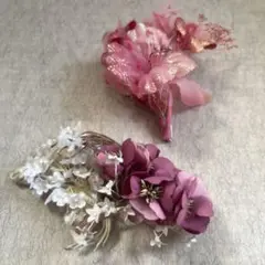 フラワーコサージュセット（ピンク・ホワイト・パープル）