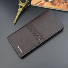 【W54】（ブラウン）長財布 メンズ 新品 高級感 使いやすい 薄い 薄型