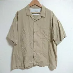 無印良品 半袖 オープンカラーシャツ 開襟シャツ ベージュ