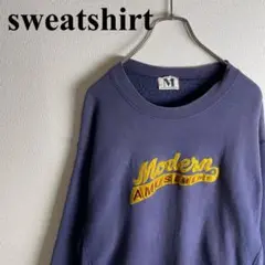 【レトロ古着 スウェット 刺繍デザイン ロゴプリント 厚手】