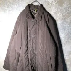 【ヴィンテージ】中綿入りロングジャケット カバーオール 茶 古着 W20